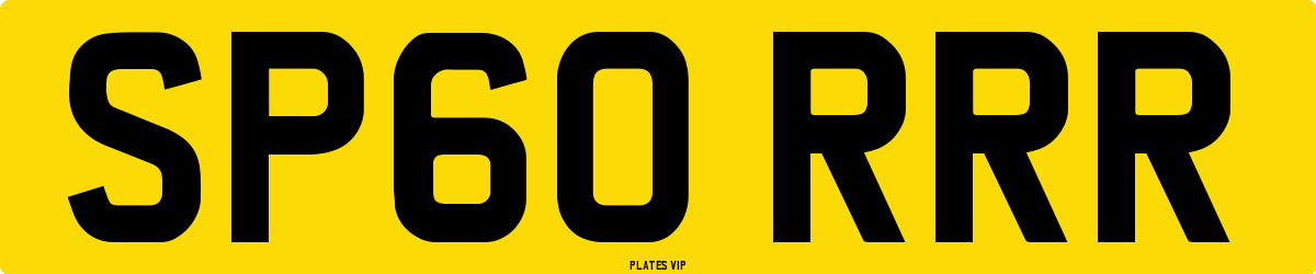 SP60 RRR Number Plate