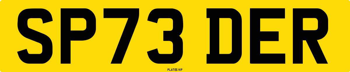 SP73 DER Number Plate