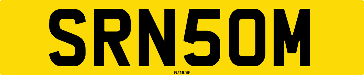 SRN50M Number Plate