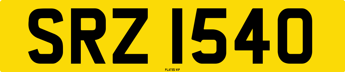 SRZ 1540 Number Plate