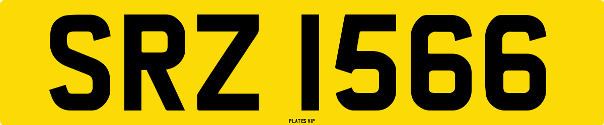 SRZ 1566 Number Plate