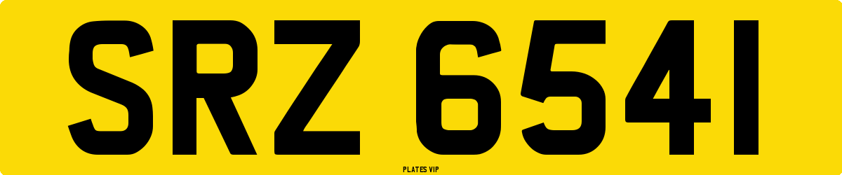 SRZ 6541 Number Plate
