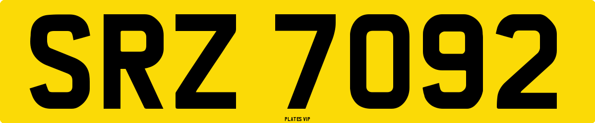 SRZ 7092 Number Plate