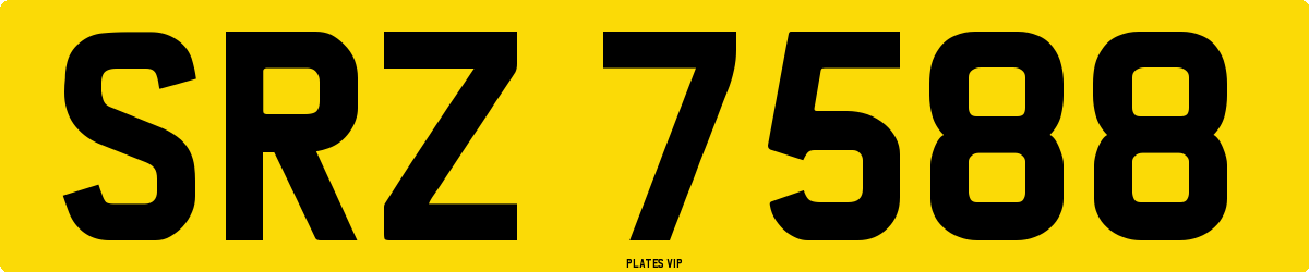 SRZ 7588 Number Plate