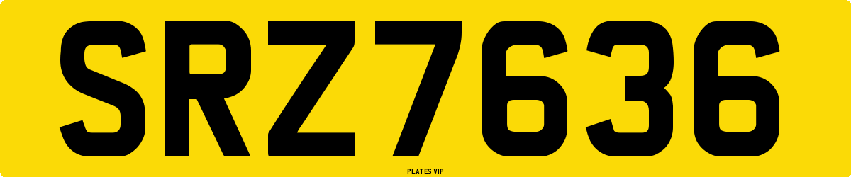 SRZ7636 Number Plate