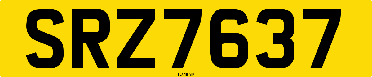 SRZ7637 Number Plate