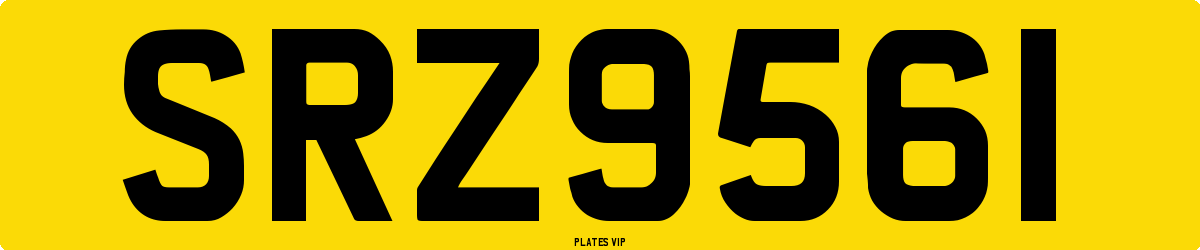 SRZ9561 Number Plate