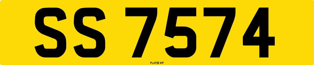 SS 7574 Number Plate