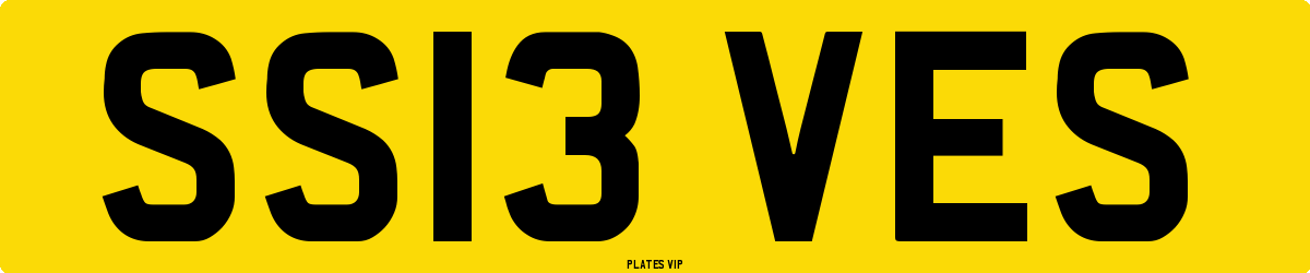 SS13 VES Number Plate