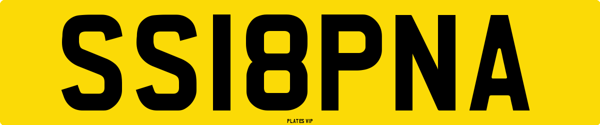 SS18PNA Number Plate