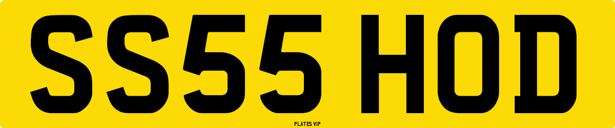 SS55 HOD Number Plate