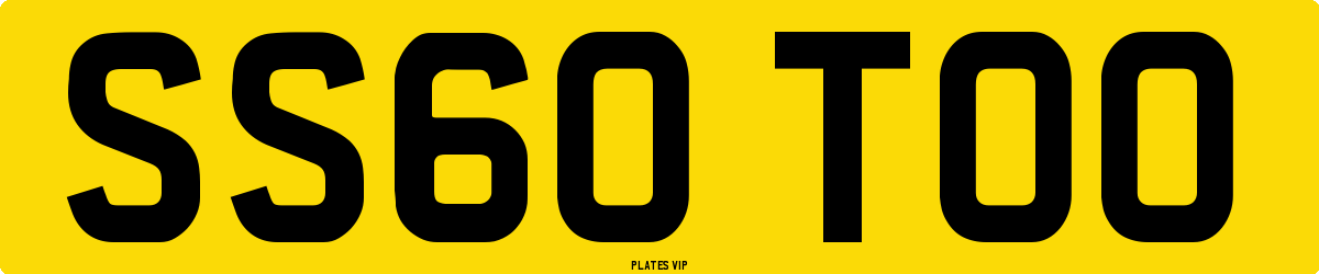 SS60 TOO Number Plate