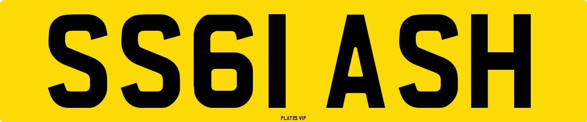 SS61 ASH Number Plate