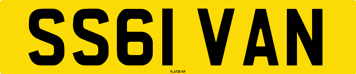 SS61 VAN Number Plate