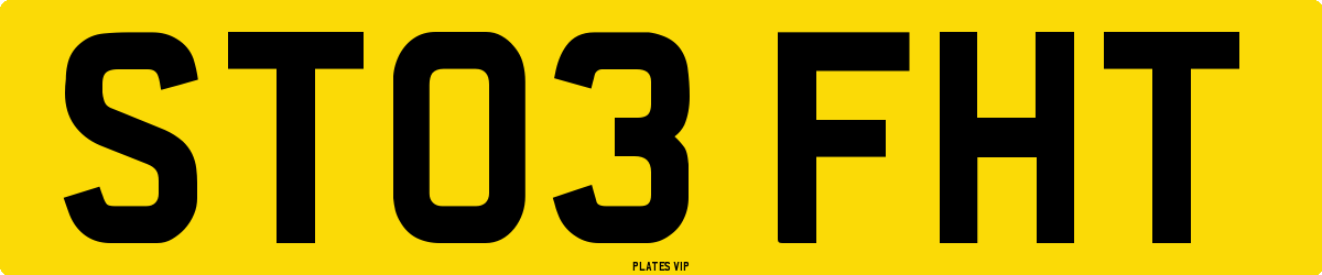 ST03 FHT Number Plate