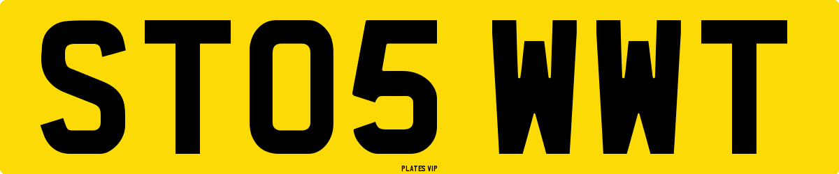 ST05 WWT Number Plate