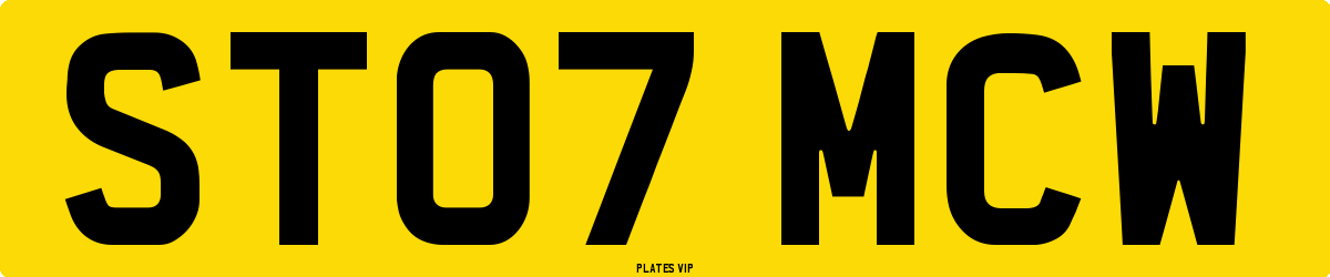 ST07 MCW Number Plate
