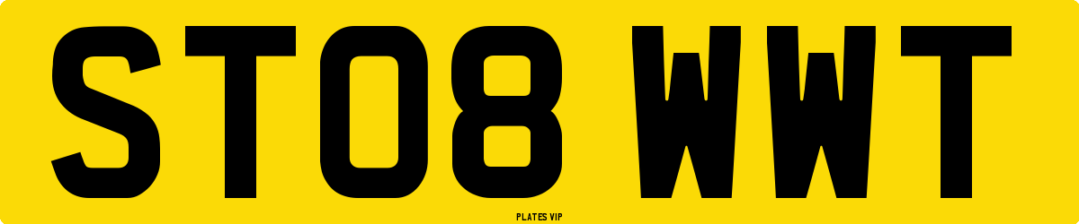 ST08 WWT Number Plate