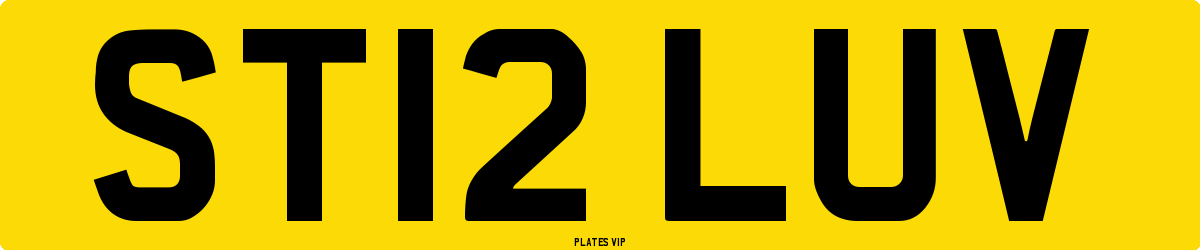 ST12 LUV Number Plate