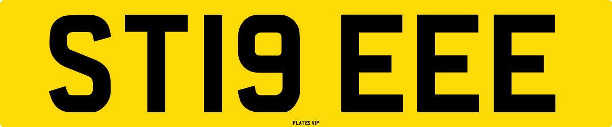 ST19 EEE Number Plate