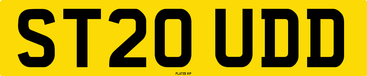 ST20 UDD Number Plate