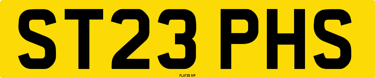 ST23 PHS Number Plate