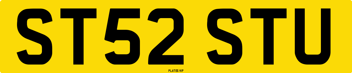 ST52 STU Number Plate