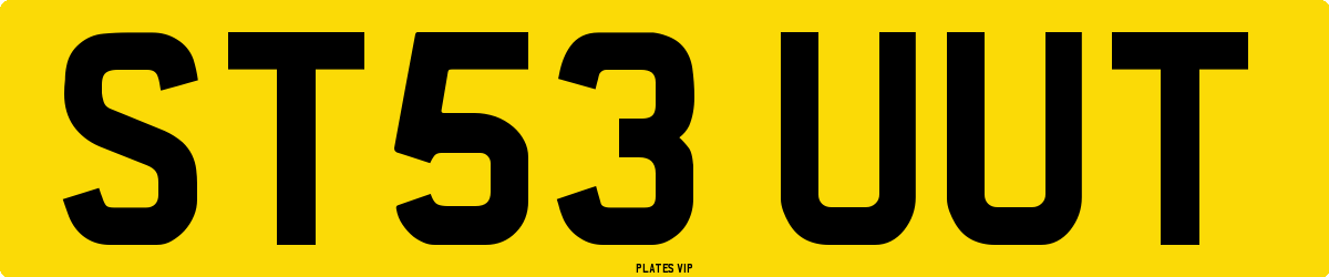 ST53 UUT Number Plate