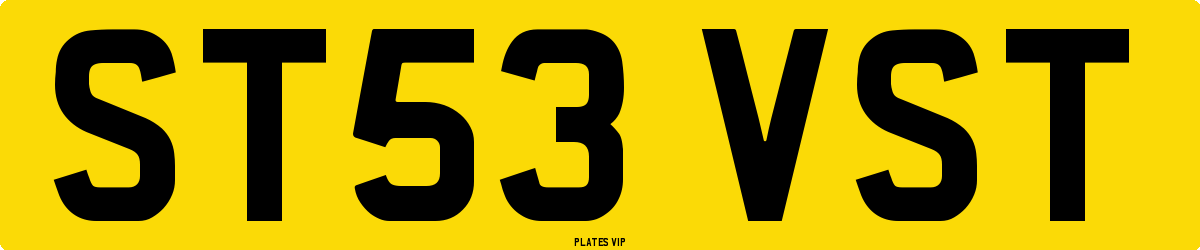 ST53 VST Number Plate