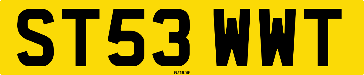 ST53 WWT Number Plate