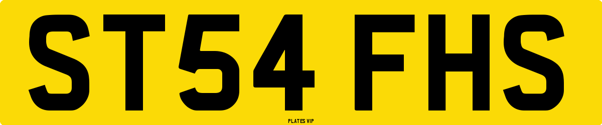 ST54 FHS Number Plate