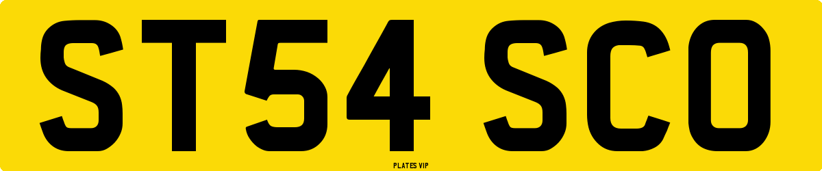 ST54 SCO Number Plate