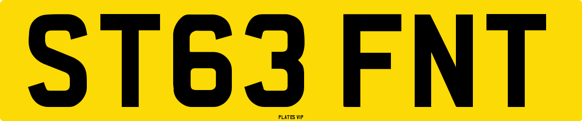 ST63 FNT Number Plate
