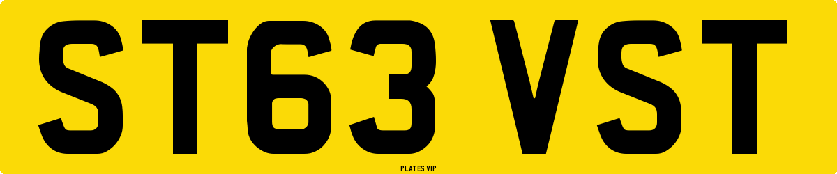 ST63 VST Number Plate