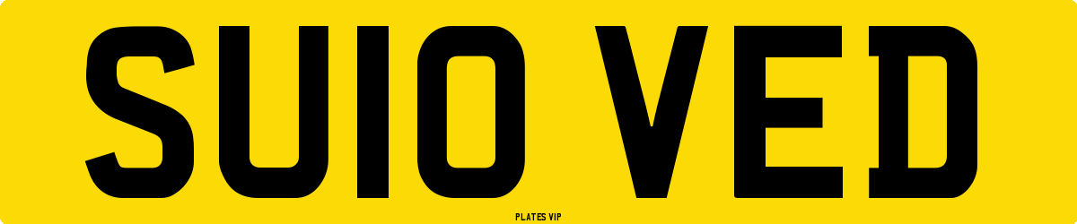 SU10 VED Number Plate