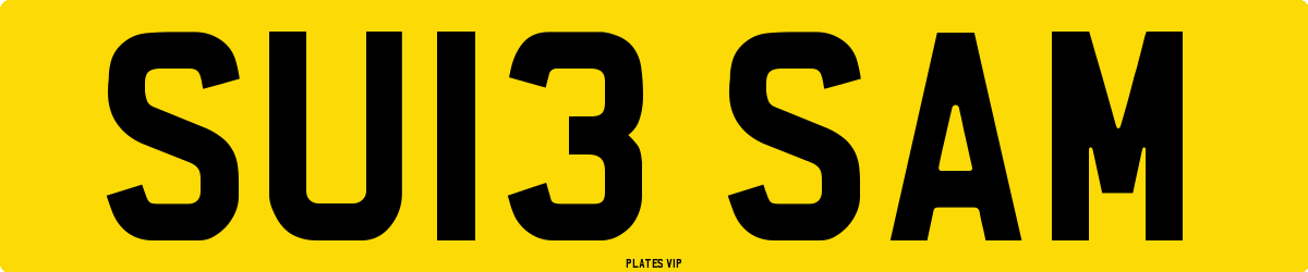 SU13 SAM Number Plate