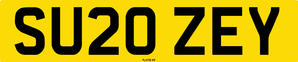 SU20 ZEY Number Plate