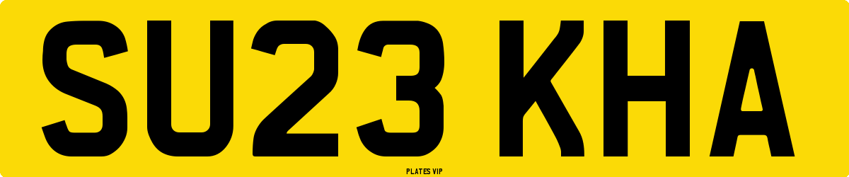 SU23 KHA Number Plate