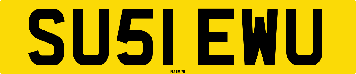 SU51 EWU Number Plate