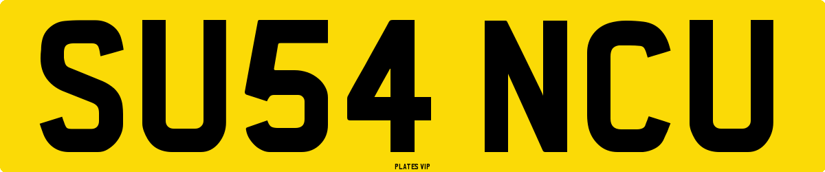 SU54 NCU Number Plate