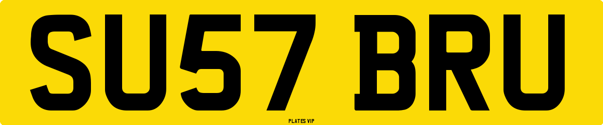 SU57 BRU Number Plate