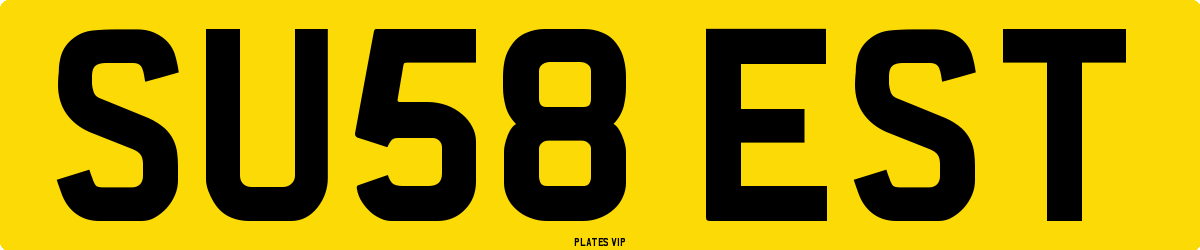SU58 EST Number Plate