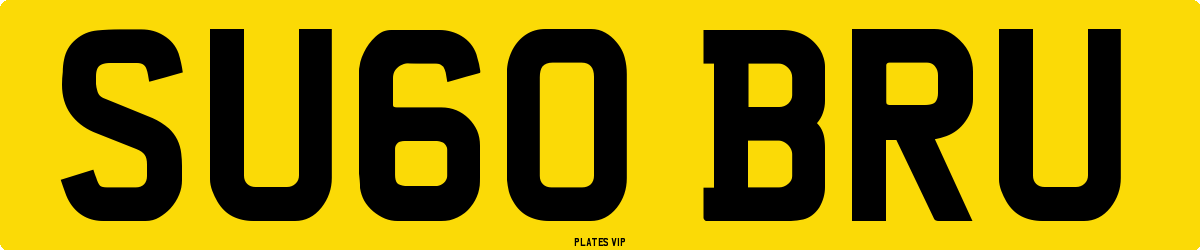 SU60 BRU Number Plate