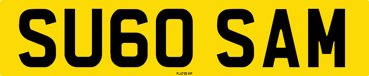 SU60 SAM Number Plate