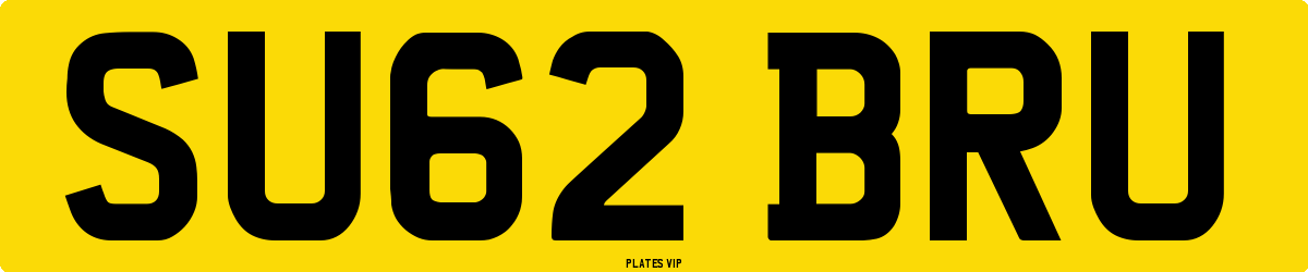 SU62 BRU Number Plate