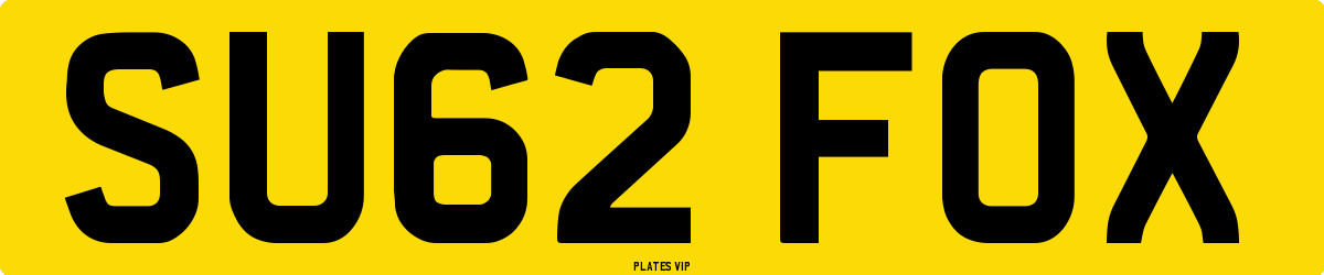 SU62 FOX Number Plate