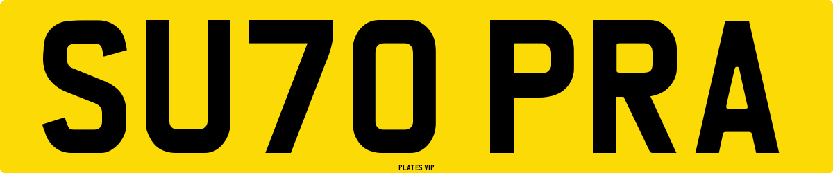 SU70 PRA Number Plate