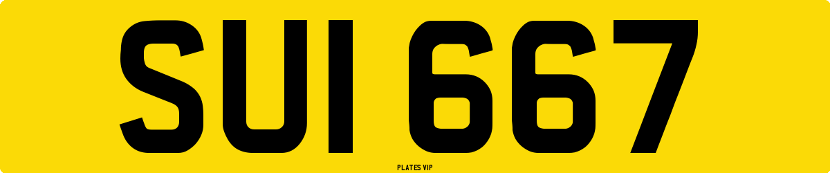 SUI 667 Number Plate