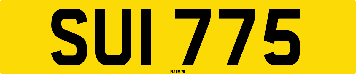 SUI 775 Number Plate