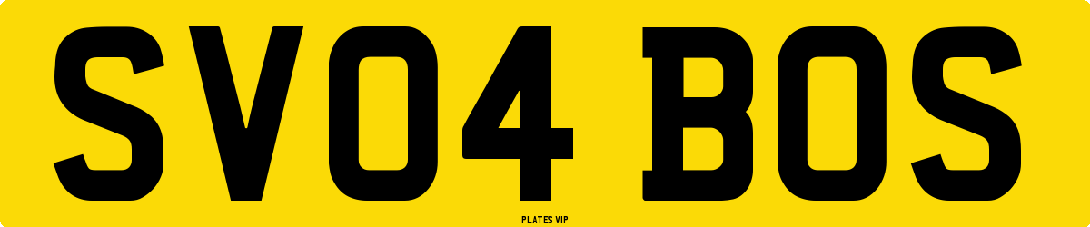 SV04 BOS Number Plate